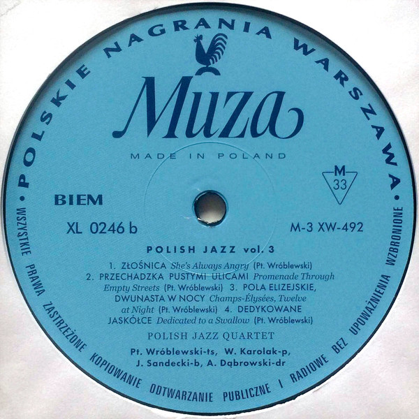 Виниловая пластинка Polish Jazz Quartet - Polish Jazz vol. 3 - рис.3