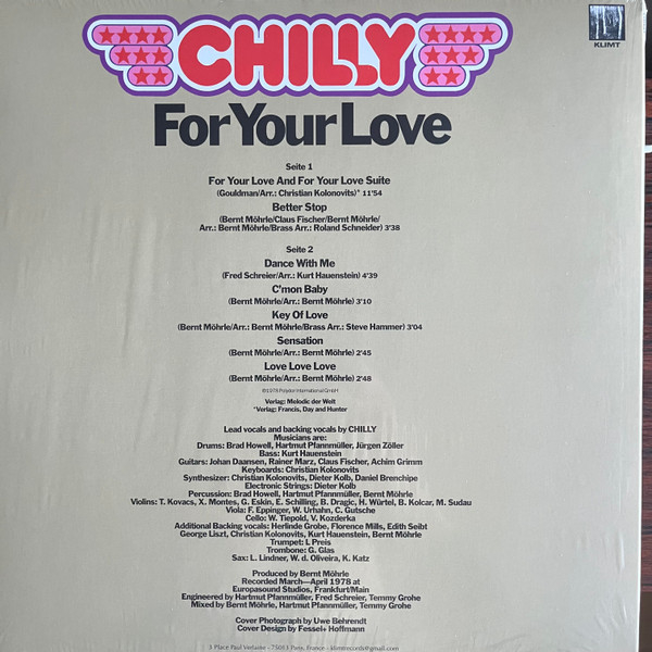 Виниловая пластинка Chilly – For Your Love (Red) LP - рис.1