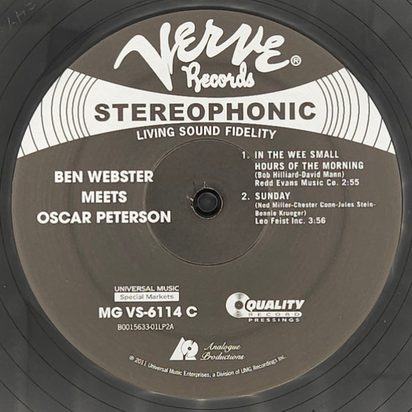 Виниловая пластинка Ben Webster Meets Oscar Peterson – Ben Webster Meets Oscar Peterson - 2LP - рис.5