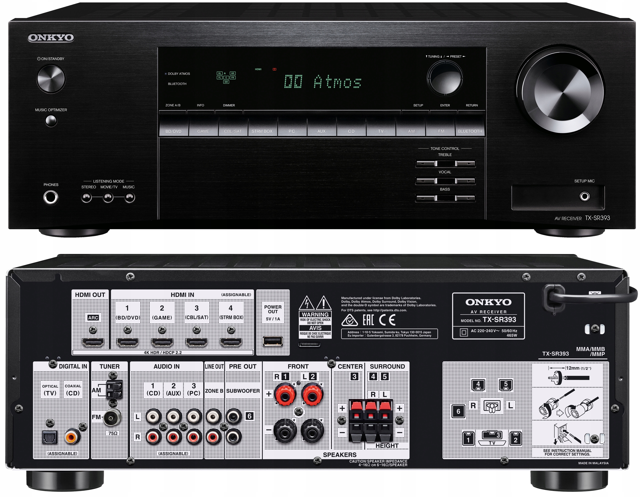 Ресивер Onkyo TX-SR393 Black - фото 10