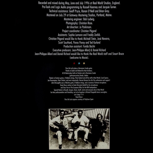 Виниловая пластинка John McLaughlin; Al Di Meola; Paco De Lucia - The Guitar Trio - рис.2