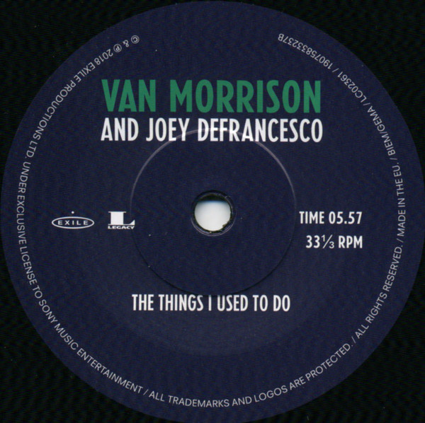 Виниловая пластинка Van Morrison; Joey DeFrancesco - Close Enough For Jazz The Things I Used To Do - рис.3