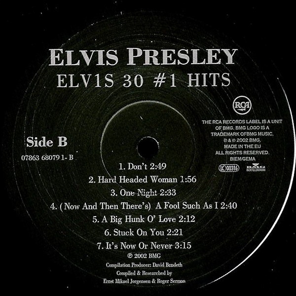 Виниловая пластинка Elvis Presley – ELV1S 30 №1 Hits 2LP - рис.2