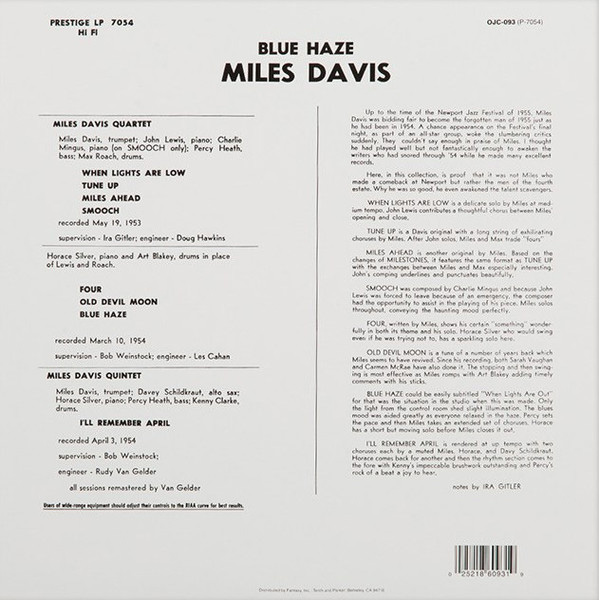 Виниловая пластинка Miles Davis – Blue Haze LP - рис.1