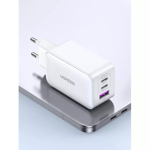 Сетевое зарядное устройство Ugreen CD244 (15334) Nexode 65W USB-A + 2USB-C White - рис.1