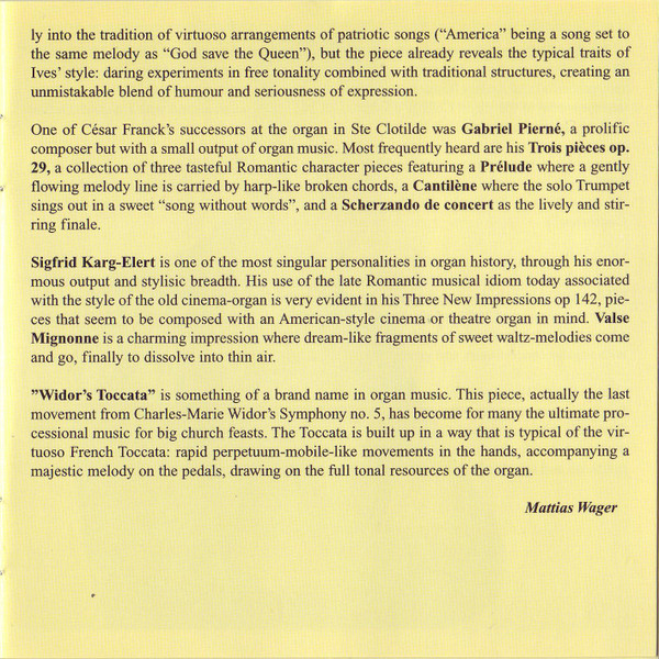 CD-диск Mattias Wager - Organ Treasures SACD - рис.3