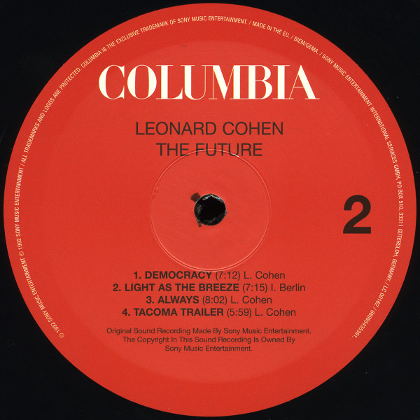 Виниловая пластинка Leonard Cohen - The Future LP - рис.3