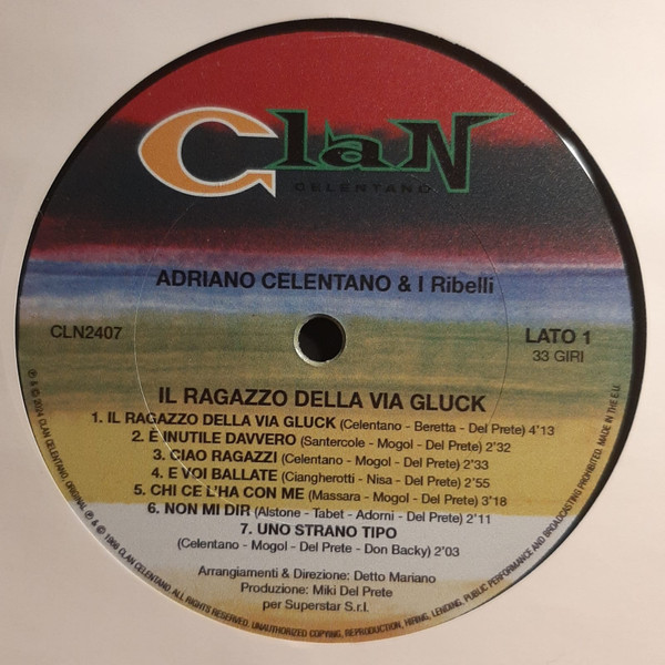 Виниловая пластинка Adriano Celentano – Il Ragazzo Della Via Gluck - Clan Celentano LP - рис.3