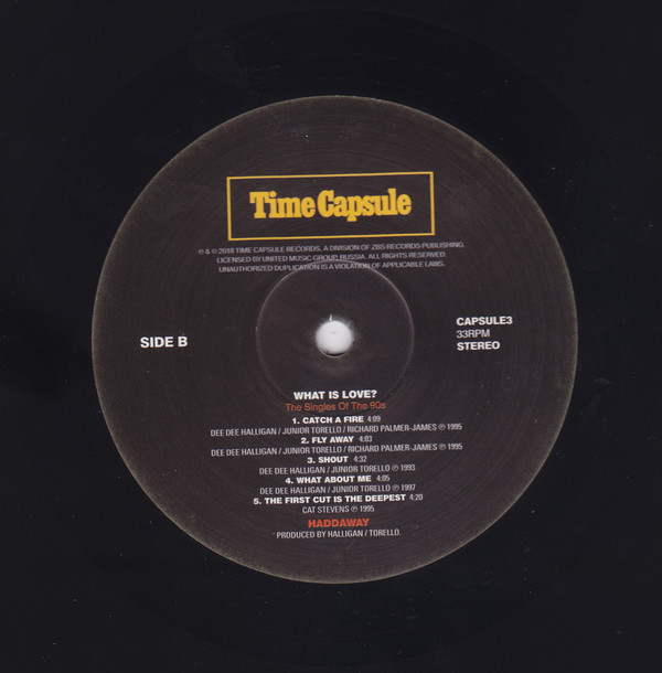 Виниловая пластинка Haddaway - What Is Love? The Singles of the 90s - рис.3