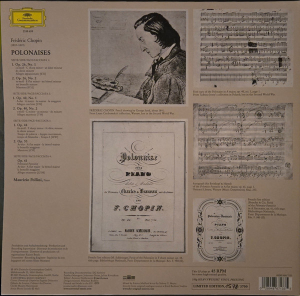 Виниловая пластинка Chopin, Maurizio Pollini – Polonaises - 2LP - рис.1