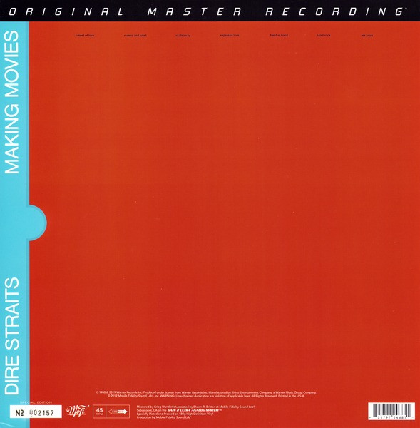 Виниловая пластинка Dire Straits – Making Movies (MFSL) - 2LP - рис.5