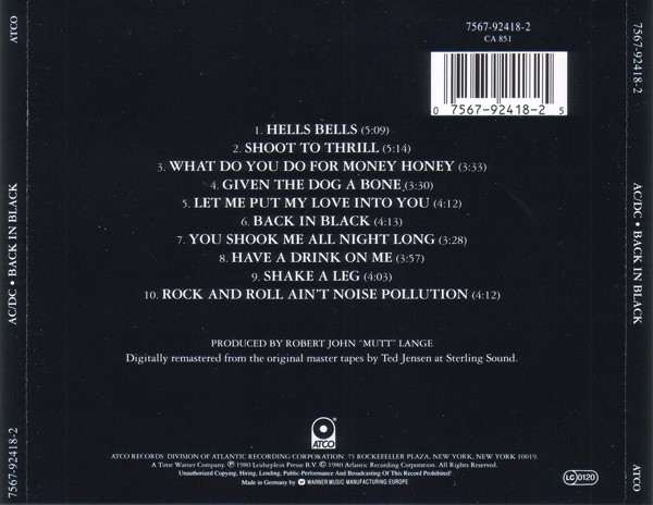 CD-диск ACDC BACK IN BLACK CD - рис.1