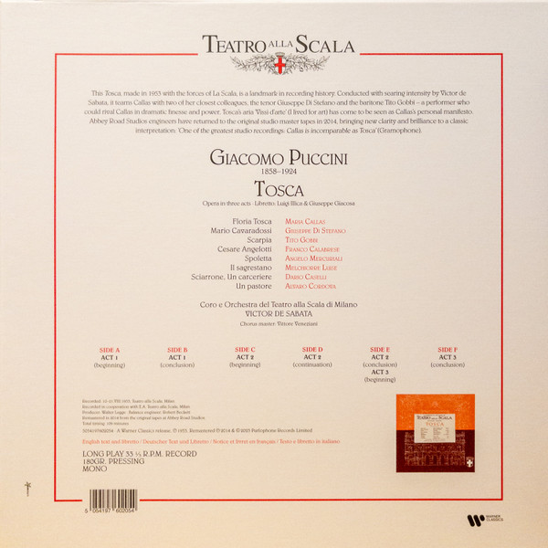 Бокс-сет Giacomo Puccini, Maria Callas, Victor De Sabata – Tosca 3LP - рис.2