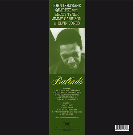 Виниловая пластинка John Coltrane Quartet - Ballads - рис.1