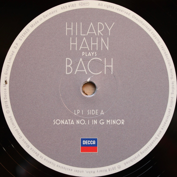 Виниловая пластинка Hilary Hahn; Bach - Sonatas 1 & 2, Partita 1 - рис.3