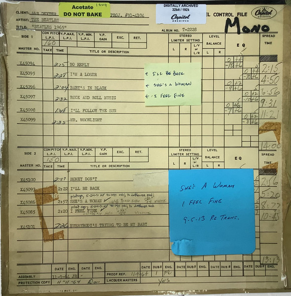 Виниловая пластинка The Beatles – Beatles '65 LP - рис.2