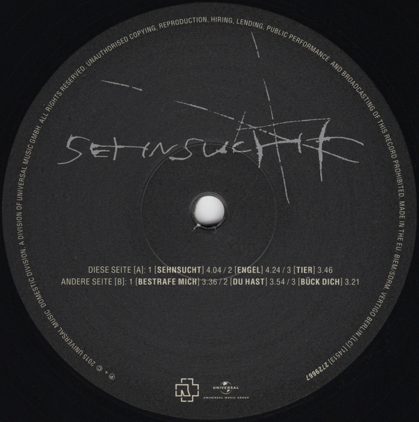 Виниловая пластинка Rammstein Sehnsucht - 2LP - рис.2