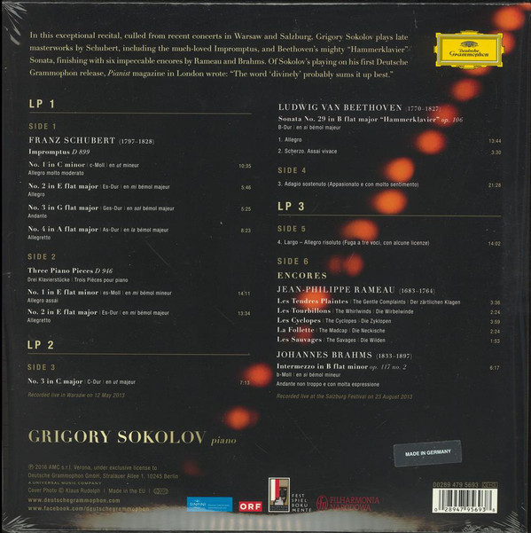 Виниловая пластинка Grigory Sokolov - Schubert Beethoven - рис.1