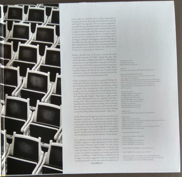 Виниловая пластинка Max Richter; Vivaldi; Daniel Hope; Konzerthaus Kammerorchester Berlin; Andre de Ridder - Recomposed By Max Richter: Vivaldi - The Four Seasons - рис.4