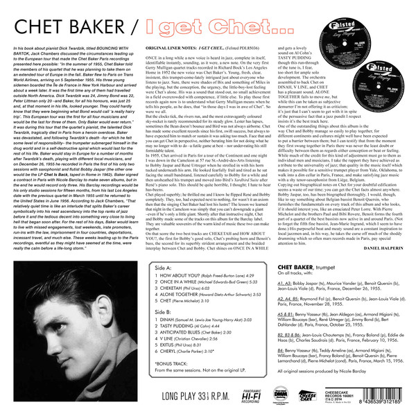 Виниловая пластинка Chet Baker - I Get Chet... - рис.1