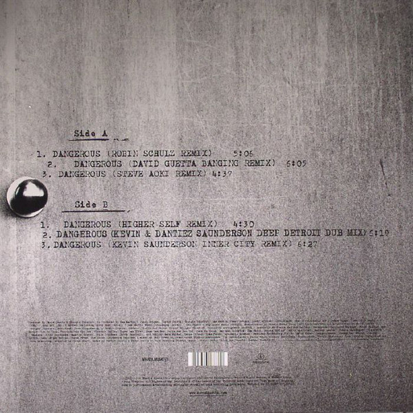 Виниловая пластинка David Guetta; Sam Martin - Dangerous (Remixes EP) - рис.1