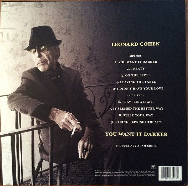 Виниловая пластинка Leonard Cohen – You Want It Darker LP - рис.1