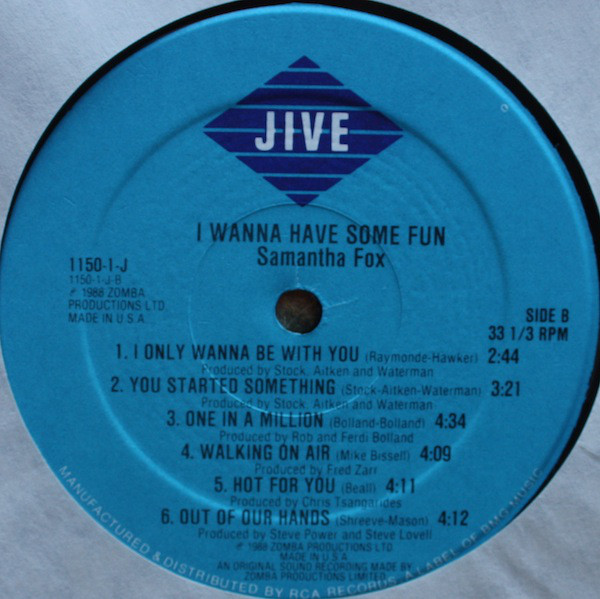 Виниловая пластинка Samantha Fox - I Wanna Have Some Fun - рис.3