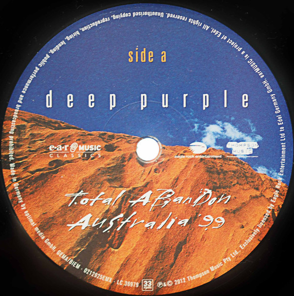 Виниловая пластинка Deep Purple - Total Abandon - Australia '99 - рис.3