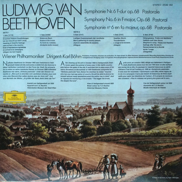 Виниловая пластинка Beethoven, Wiener Philharmoniker, Karl Bohm – Symphonie Nr. 6 "Pastorale" - LP - рис.1