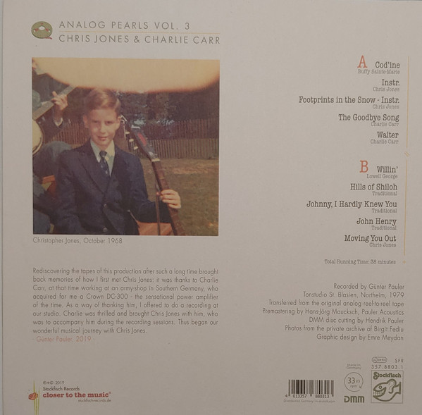 Виниловая пластинка Chris Jones & Charlie Carr - Analog Pearls Vol. 3 LP - рис.1