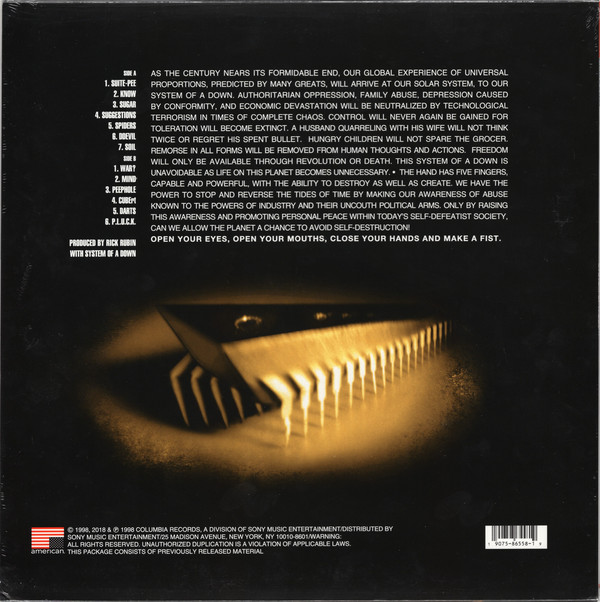 Виниловая пластинка System Of A Down – System Of A Down LP - рис.1