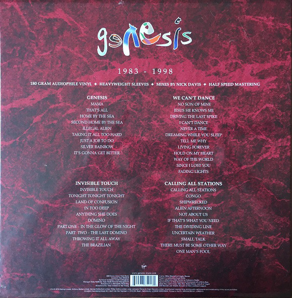Виниловая пластинка Genesis - 1983 - 1998 - рис.1