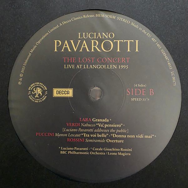Бокс-сет Luciano Pavarotti – The Lost Concert - Live At Llangollen 1995 (Box-set) - 2LP - рис.8