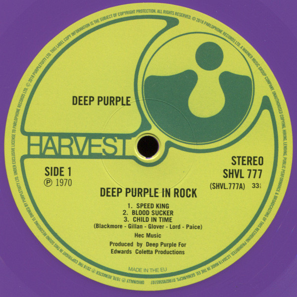 Виниловая пластинка Deep Purple – Deep Purple In Rock Coloured Purple LP - рис.3