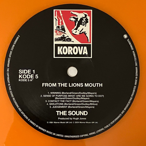 Виниловая пластинка The Sound – From The Lions Mouth (Orange) LP - рис.2