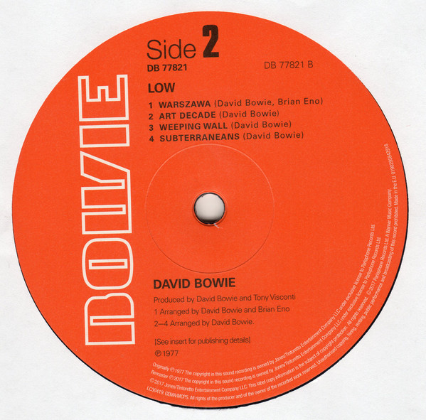 Виниловая пластинка David Bowie - Low - рис.3