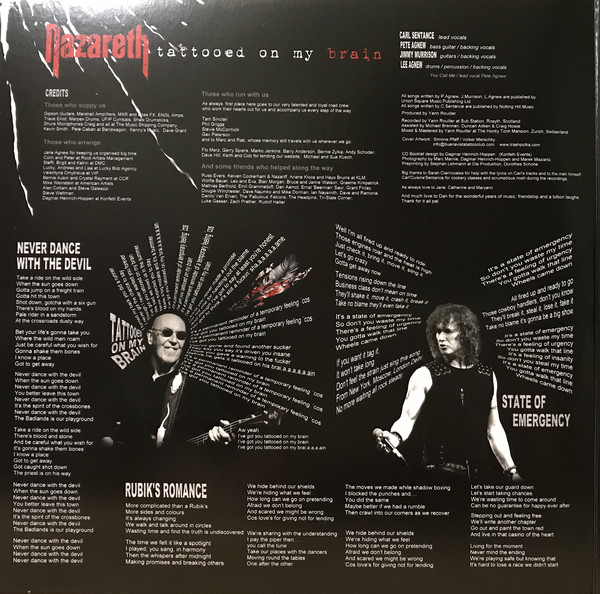 Виниловая пластинка Nazareth - Tattooed On My Brain - рис.1