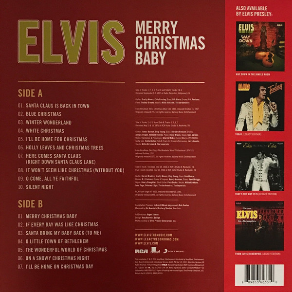Виниловая пластинка Elvis Presley - Merry Christmas Baby - рис.1