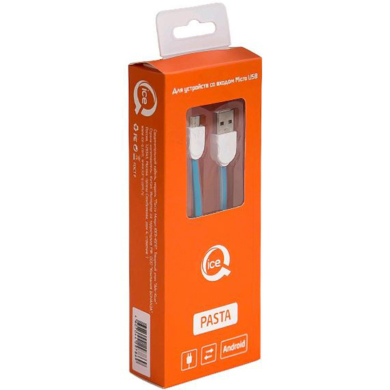 Кабель ICE-Q USB Pasta Micro-USB Blue - рис.1