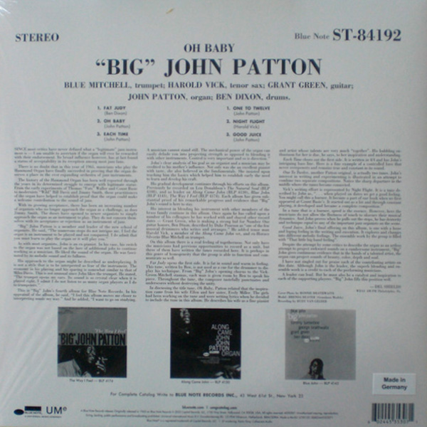 Виниловая пластинка Big John Patton – Oh Baby! LP - рис.1