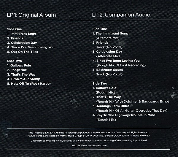 Виниловая пластинка Led Zeppelin - Led Zeppelin III - 2LP - рис.12