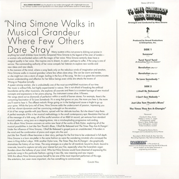 Виниловая пластинка Nina Simone - To Love Somebody LP - рис.1