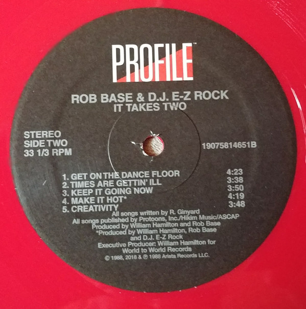 Виниловая пластинка Rob Base & D.J. E-Z Rock - It Takes Two - рис.3
