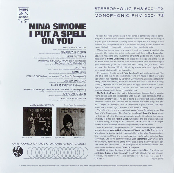Виниловая пластинка Nina Simone - I Put A Spell On You - рис.1