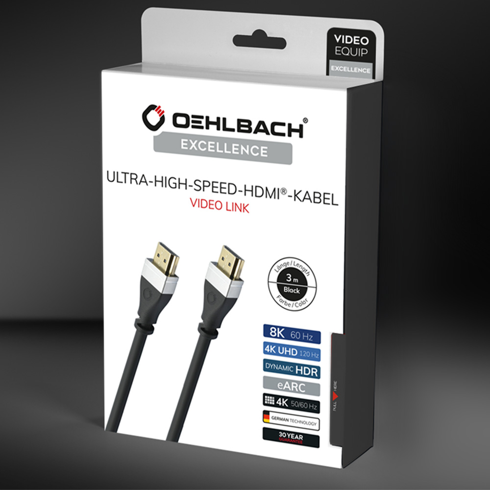 Кабель Oehlbach EXCELLENCE Video Link HDMI 2.1 Cable Black 1.5m - фото 4
