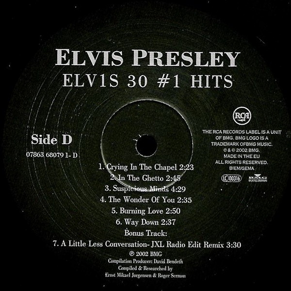 Виниловая пластинка Elvis Presley – ELV1S 30 №1 Hits 2LP - рис.3