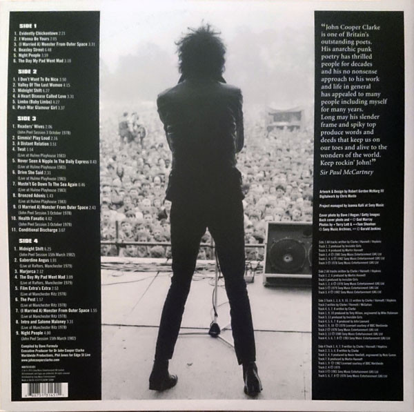 Виниловая пластинка John Cooper Clarke - Anthologia Highlights - рис.3