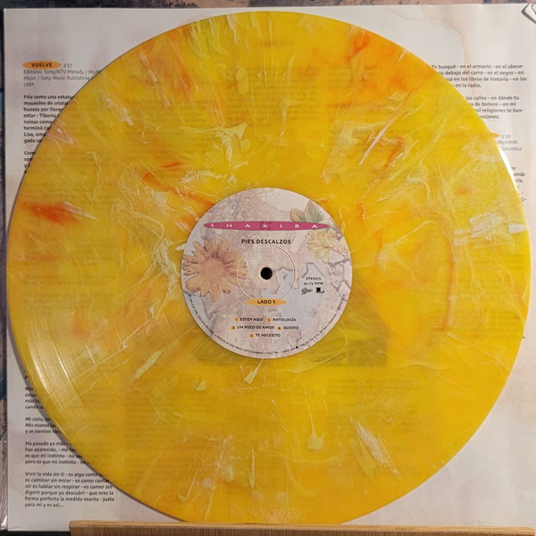 Виниловая пластинка Shakira – Pies Descalzos (30th Anniversary) (Vibrant Yellow W/ Red Swirl Marble) LP - рис.9