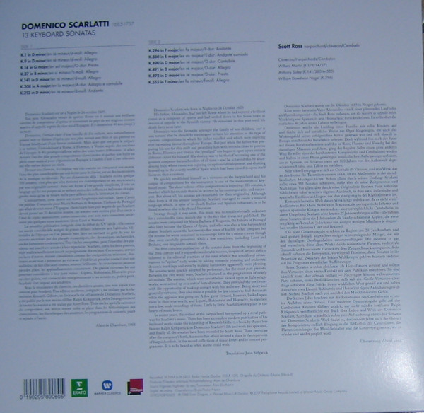 Виниловая пластинка Domenico Scarlatti; Scott Ross - 13 Keyboard Sonatas - рис.1