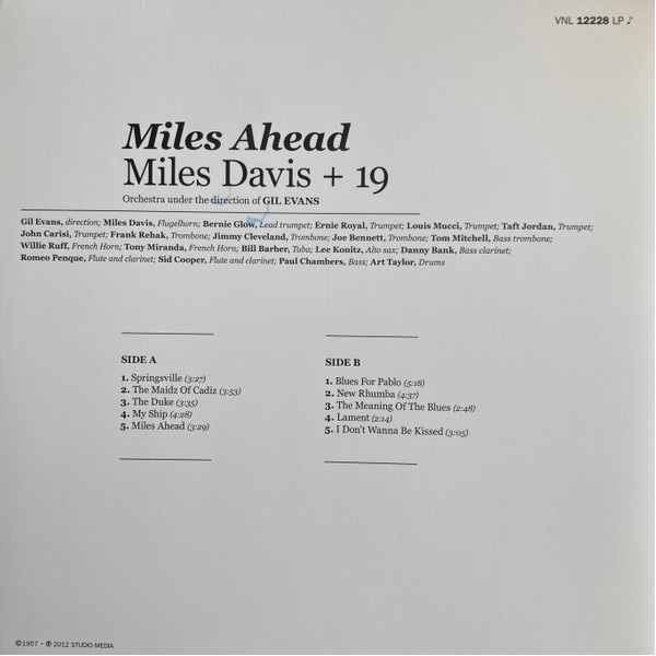 Виниловая пластинка Miles Davis + 19 – Miles Ahead LP Clear - рис.1